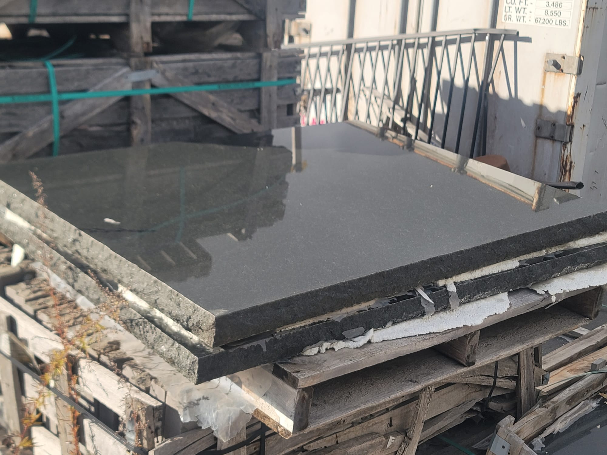 Polished granite BBQ slab for outdoor cooking surround